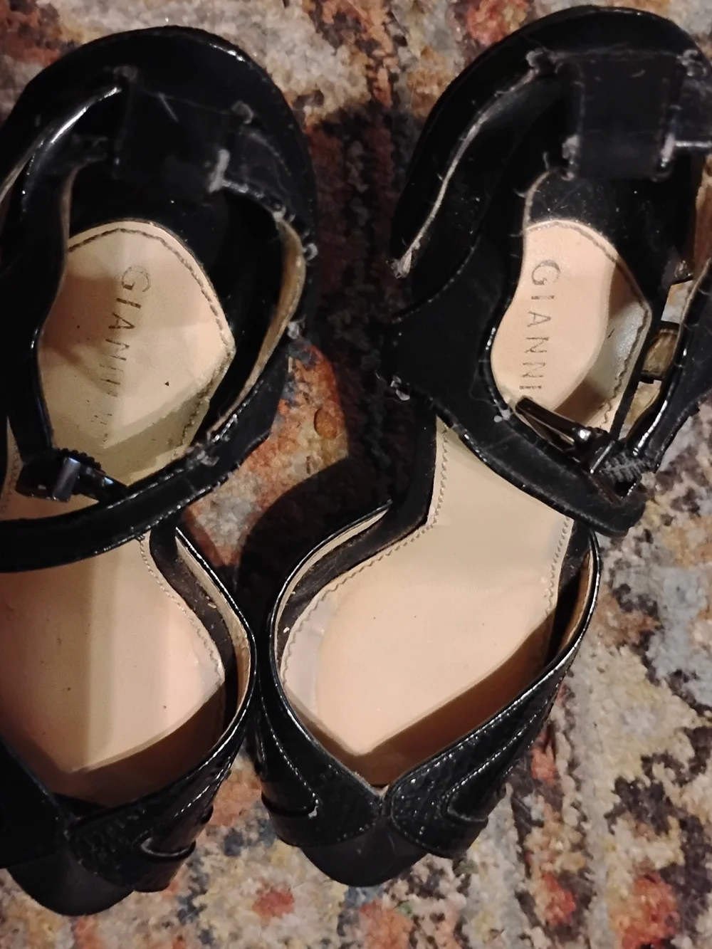 Ganni Black Patent Leather Women's Sandals